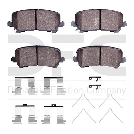 Dynamic Friction Co 3000 CERAMIC BRAKE PADS W/HDW 1310-1724-01